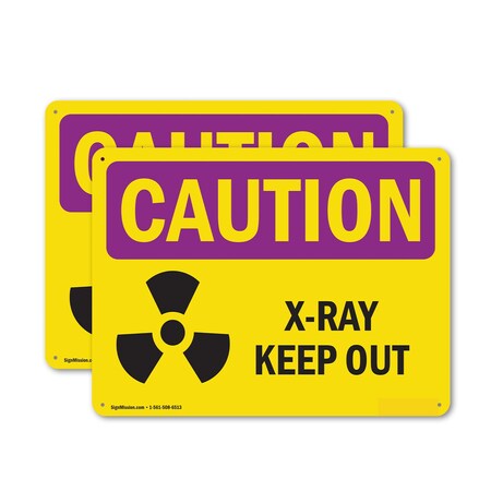 Signmission Radiation & Laser Sign, 12 in H x 18 in W, Aluminum, Rectangle OS-2PACK-CR-A-1218-L-10200